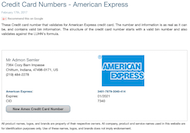 Credit card numbers validate for American Express credit cards