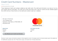 Credit card numbers validate for Mastercard credit cards
